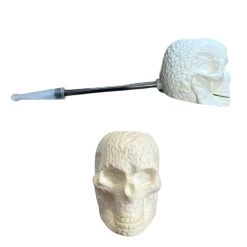 Star Meerschaum – Skull Bowl With Metal Stem Pipe (2)