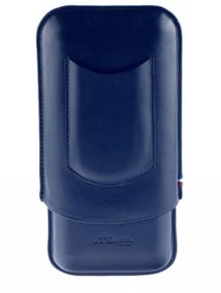 ST Dupont Atelier Triple Cigar Case -Leather - For 3 Cigars - Blue