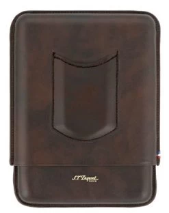 ST Dupont Atelier 5 Cigar Case -Leather - For 5 Cigars - Brown