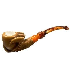 Star Meerschaum - Claw Carved - Amber Stem