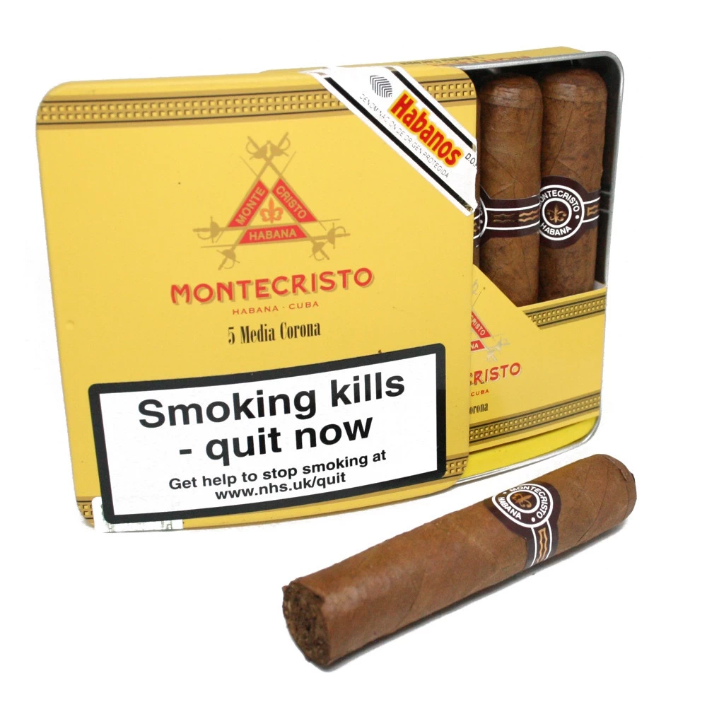 Montecristo -Media Corona - Slide Tin Of 5 Cigars 3 Montecristo -Media Corona - Slide Tin Of 5 Cigars