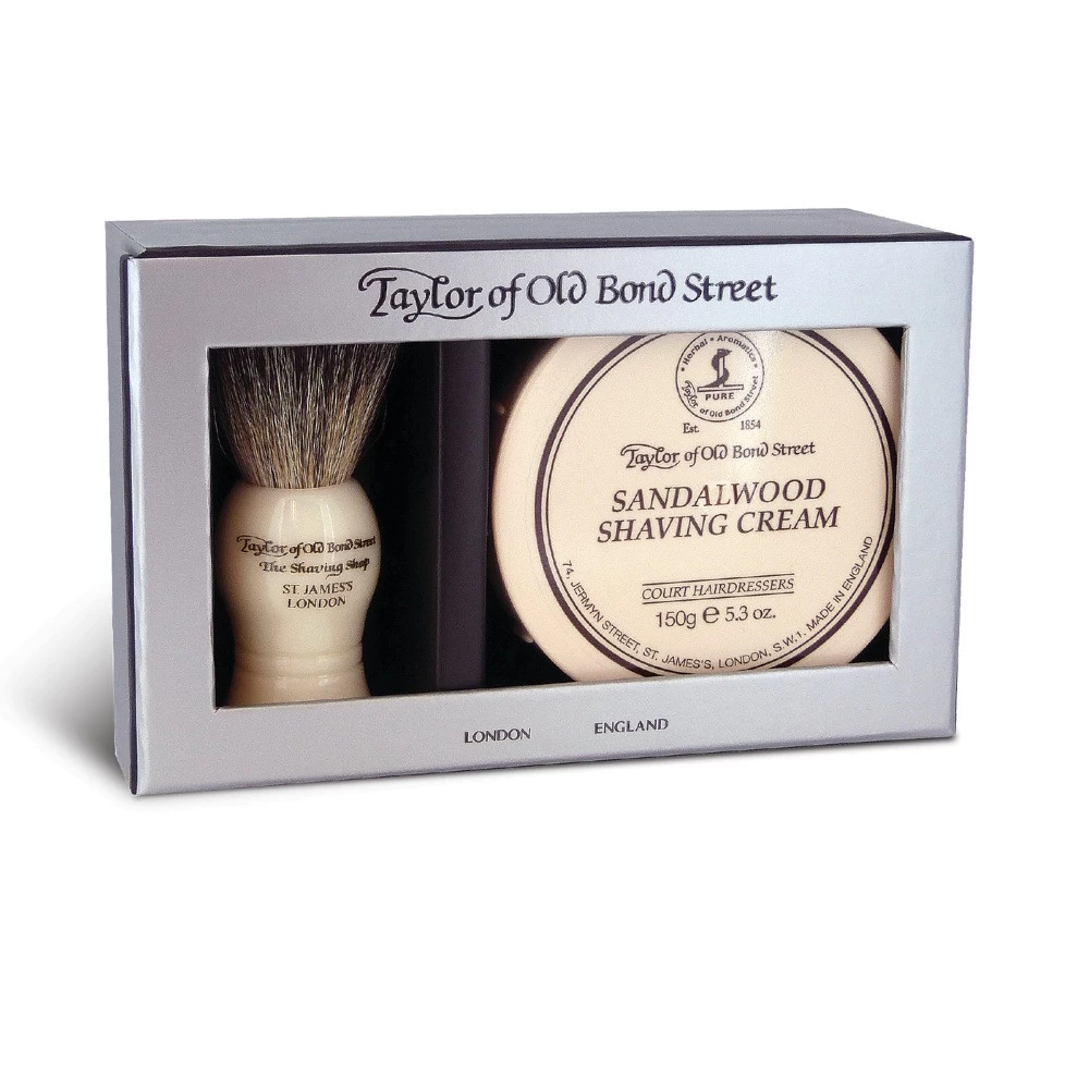 Taylor Of Old Bond Street - Badger Brush & Sandalwood Shaving Cream Gift Set 3 Taylor Of Old Bond Street - Badger Brush & Sandalwood Shaving Cream Gift Set