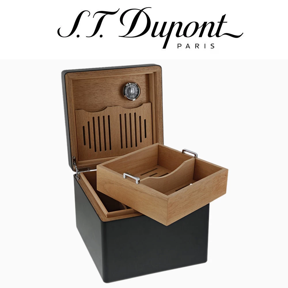 ST Dupont - Black Cube Cigar Humidor - Black 4 ST Dupont - Black Cube Cigar Humidor - Black - Image 2